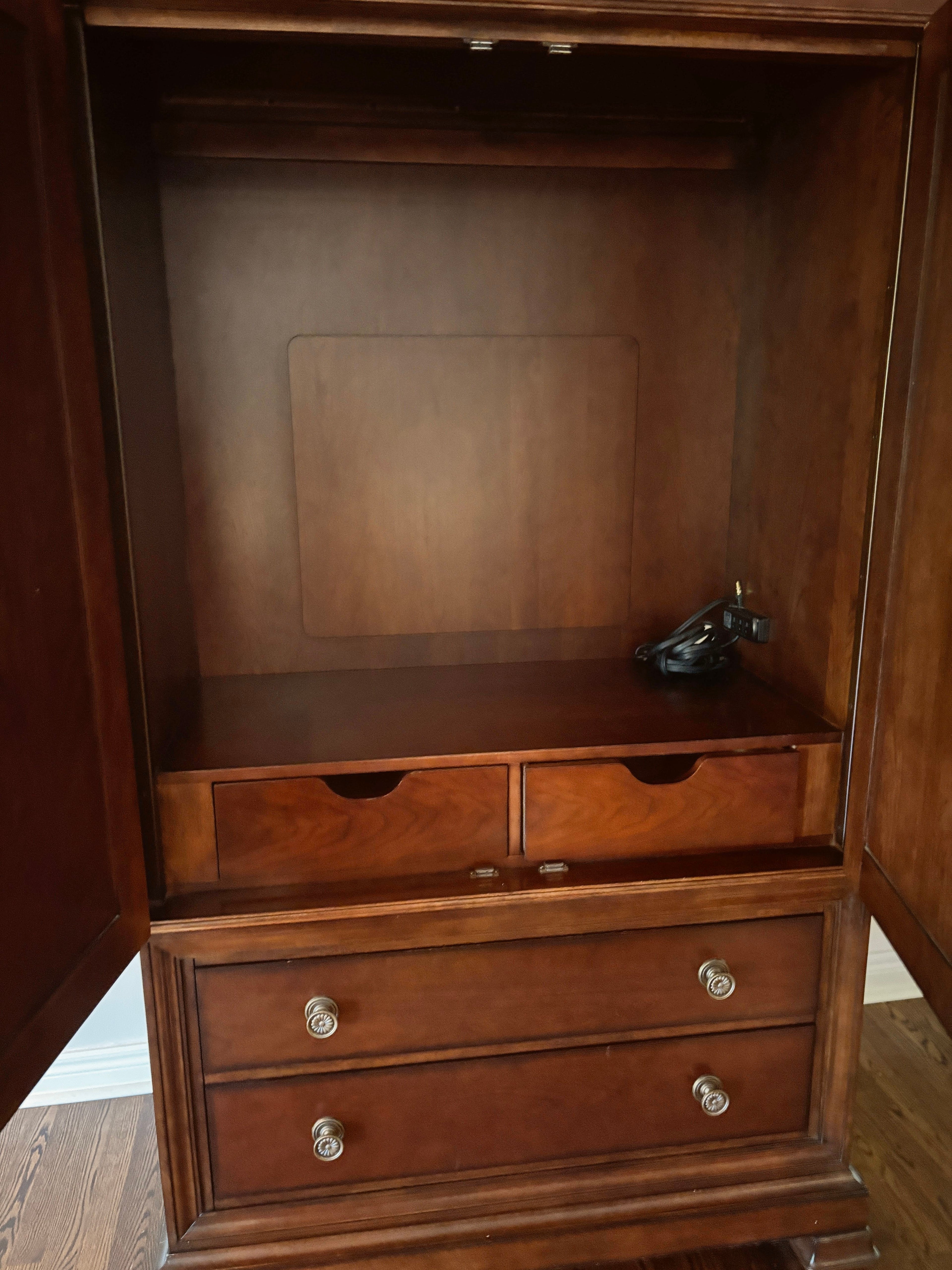 Basset Traditional Solid Wood Armoire / Media Wardrobe