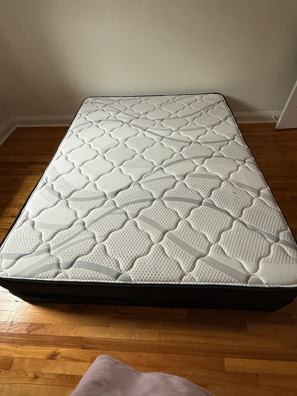 Wooden Queen bed frame and mattress