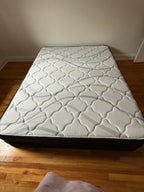 Wooden Queen bed frame and mattress
