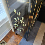 Vintage Asian Style Black Lacquer Cabinet with Mother-of-Pearl Inlay