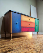 Mid-century modern unique Cubism inspired dresser