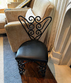 Vintage Custom Ornate Cast Iron Vanity Chair