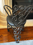 Vintage Custom Ornate Cast Iron Vanity Chair
