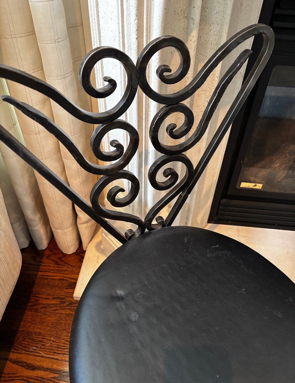 Vintage Custom Ornate Cast Iron Vanity Chair