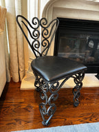 Vintage Custom Ornate Cast Iron Vanity Chair