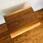 One-of-a-Kind Custom Solid Walnut Bedside Tables with Solid Steel Pedestal Bases