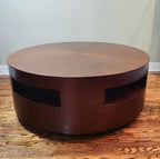 Art deco round wood coffee table