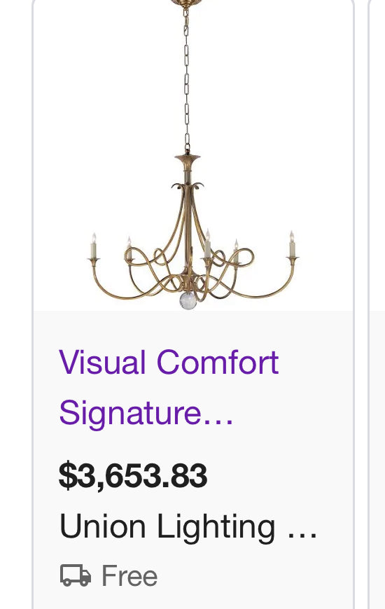 Visual Comfort Double Twist Chandelier in Antique Brass (over $3600 + tax stores)