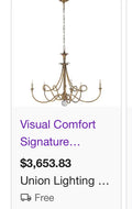 Visual Comfort Double Twist Chandelier in Antique Brass (over $3600 + tax stores)