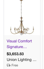 Visual Comfort Double Twist Chandelier in Antique Brass (over $3600 + tax stores)