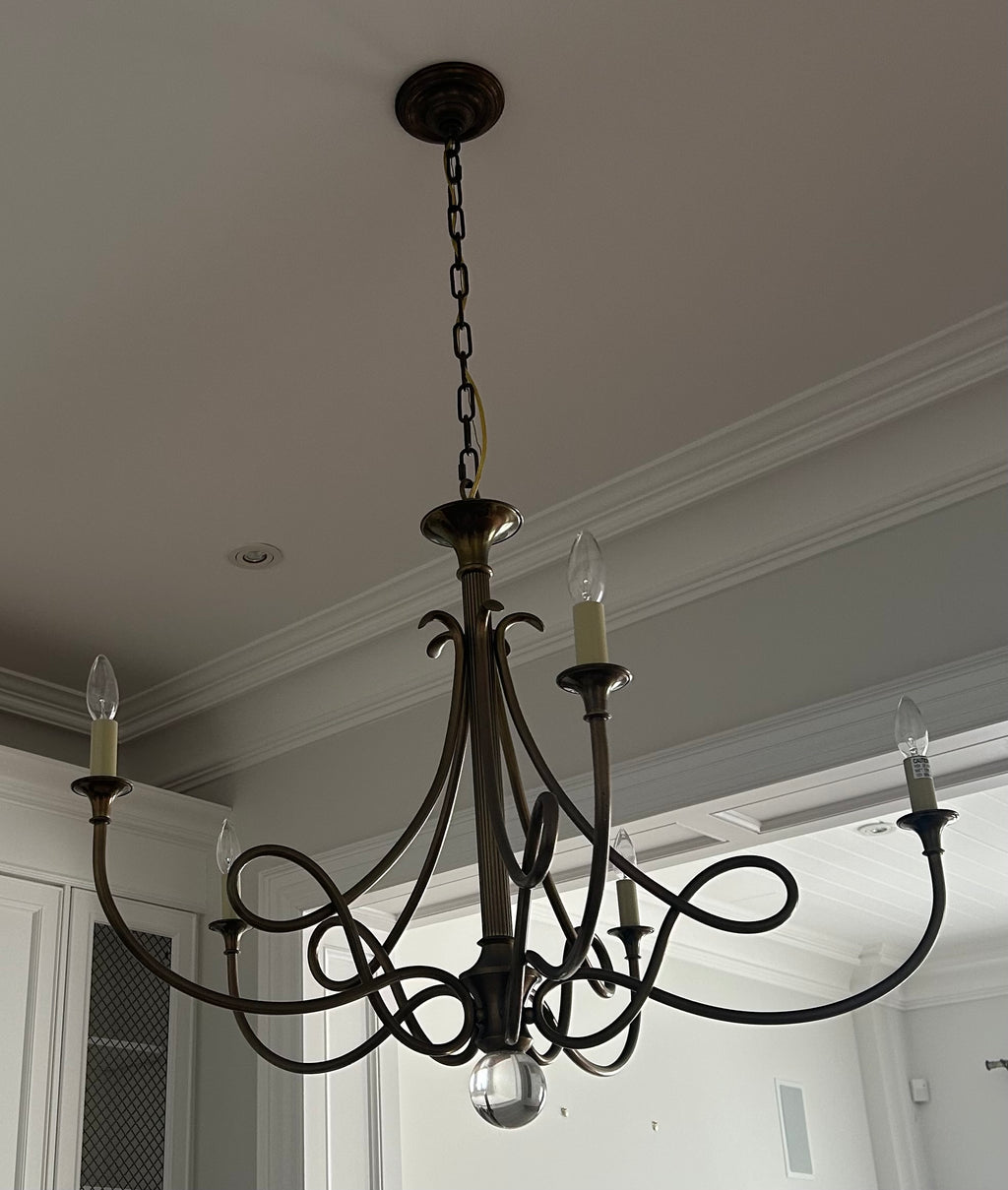 Visual Comfort Double Twist Chandelier in Antique Brass (over $3600 + tax stores)