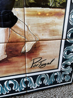 Vintage Hand-Painted Ceramic Tile Mural Art Titled Portugal