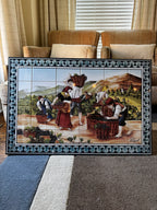 Vintage Hand-Painted Ceramic Tile Mural Art Titled Portugal