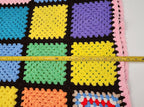 Mid-century modern hand knitted afghan blanket