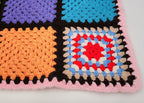 Mid-century modern hand knitted afghan blanket