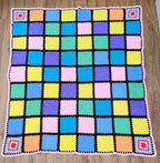 Mid-century modern hand knitted afghan blanket