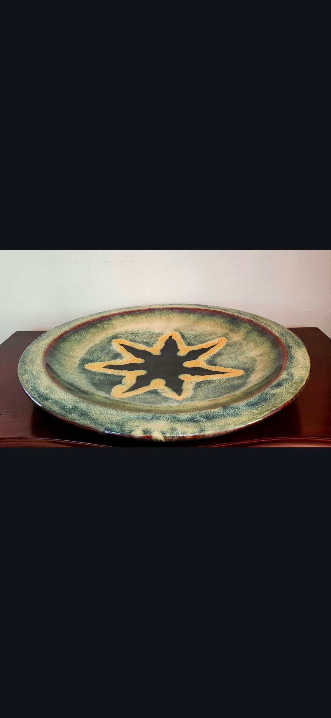Mid-century modern glazed ceramic platter