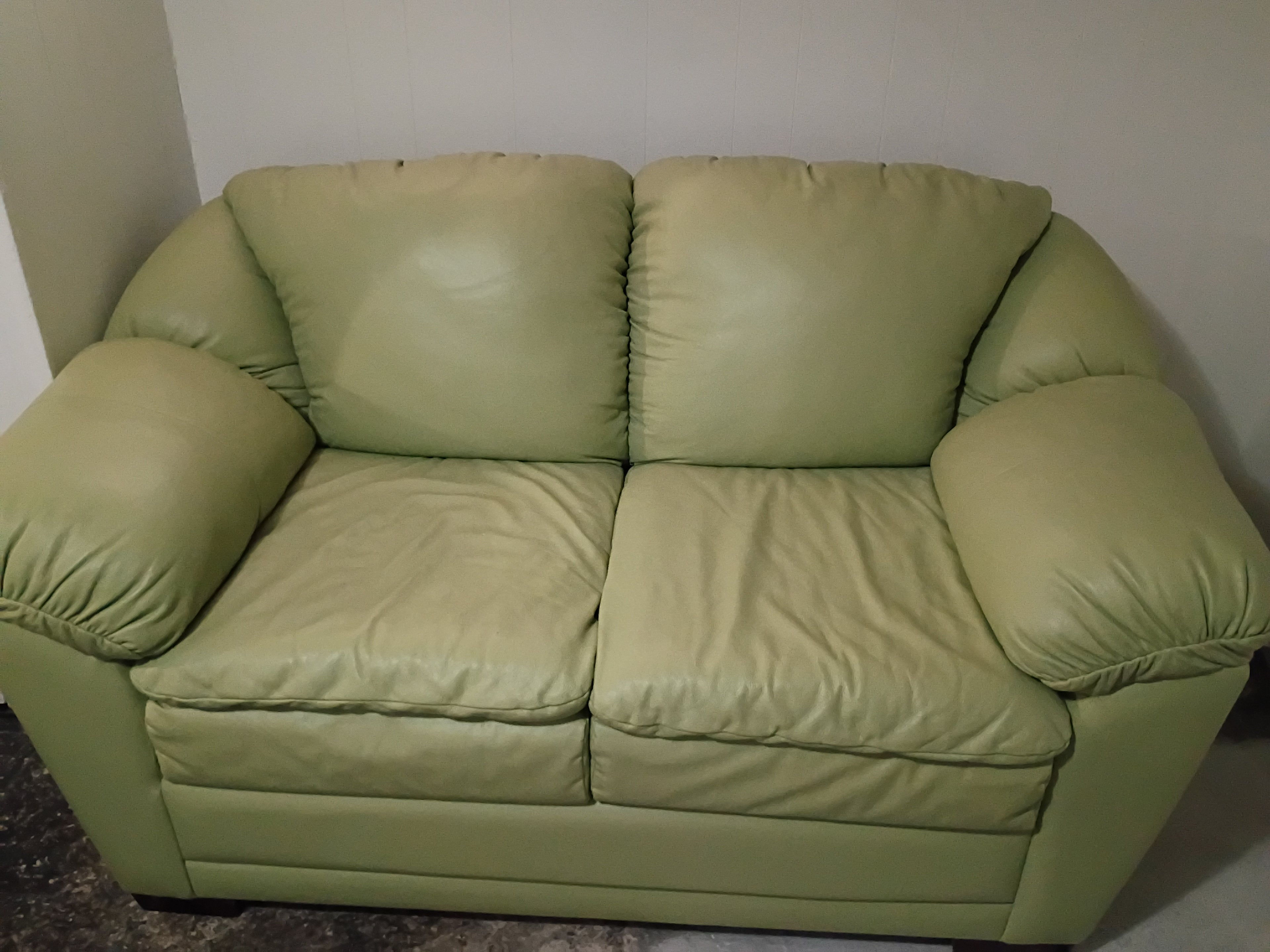 Real leather loveseat