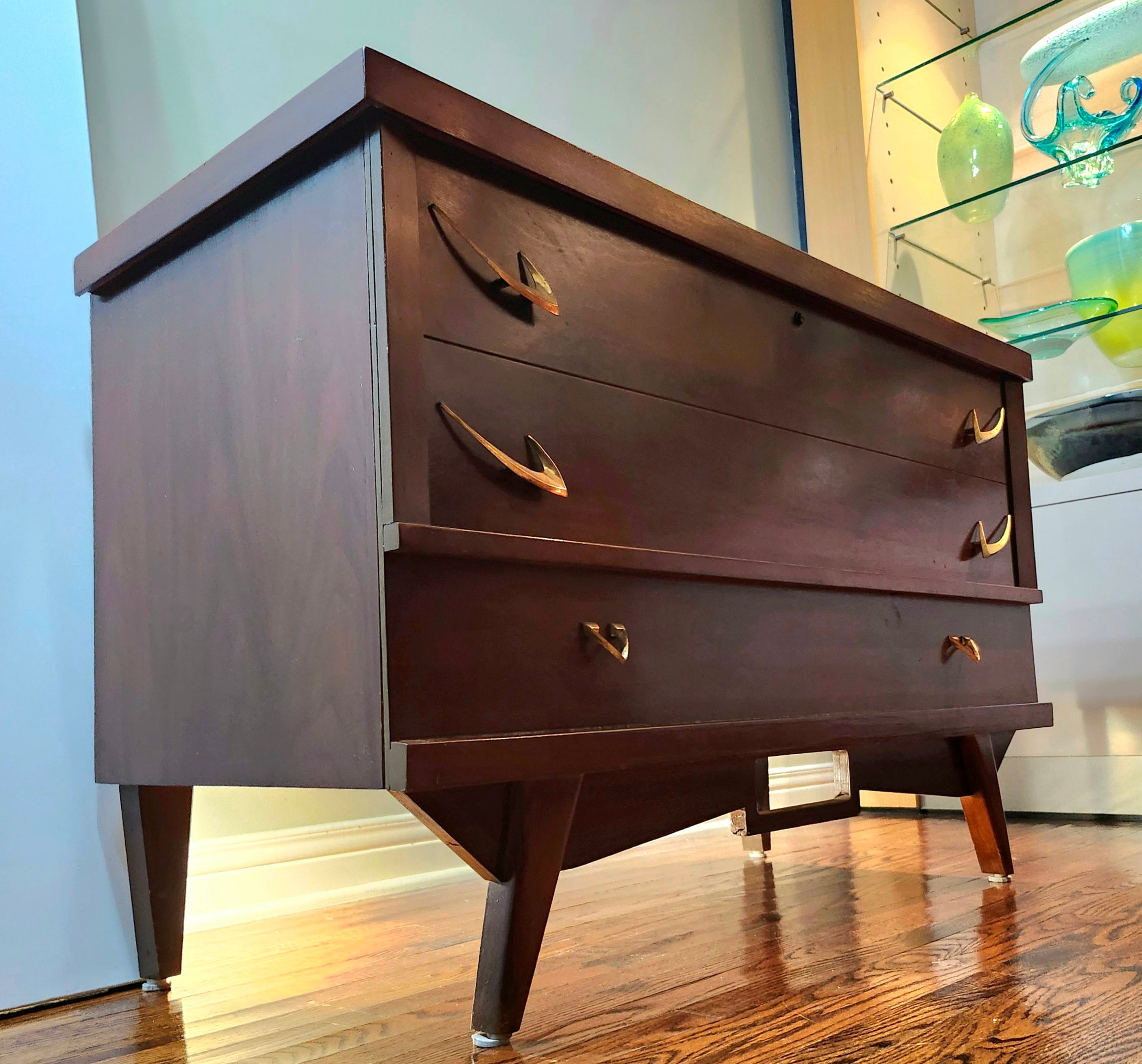 Mid-century modern atomic era cedar hope chest