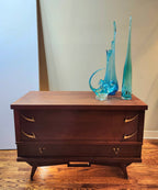 Mid-century modern atomic era cedar hope chest