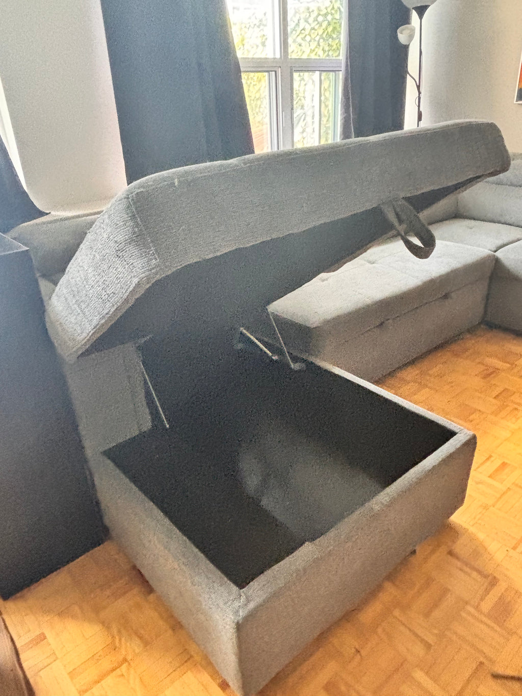 4x3 sectional pull out sofa with storage