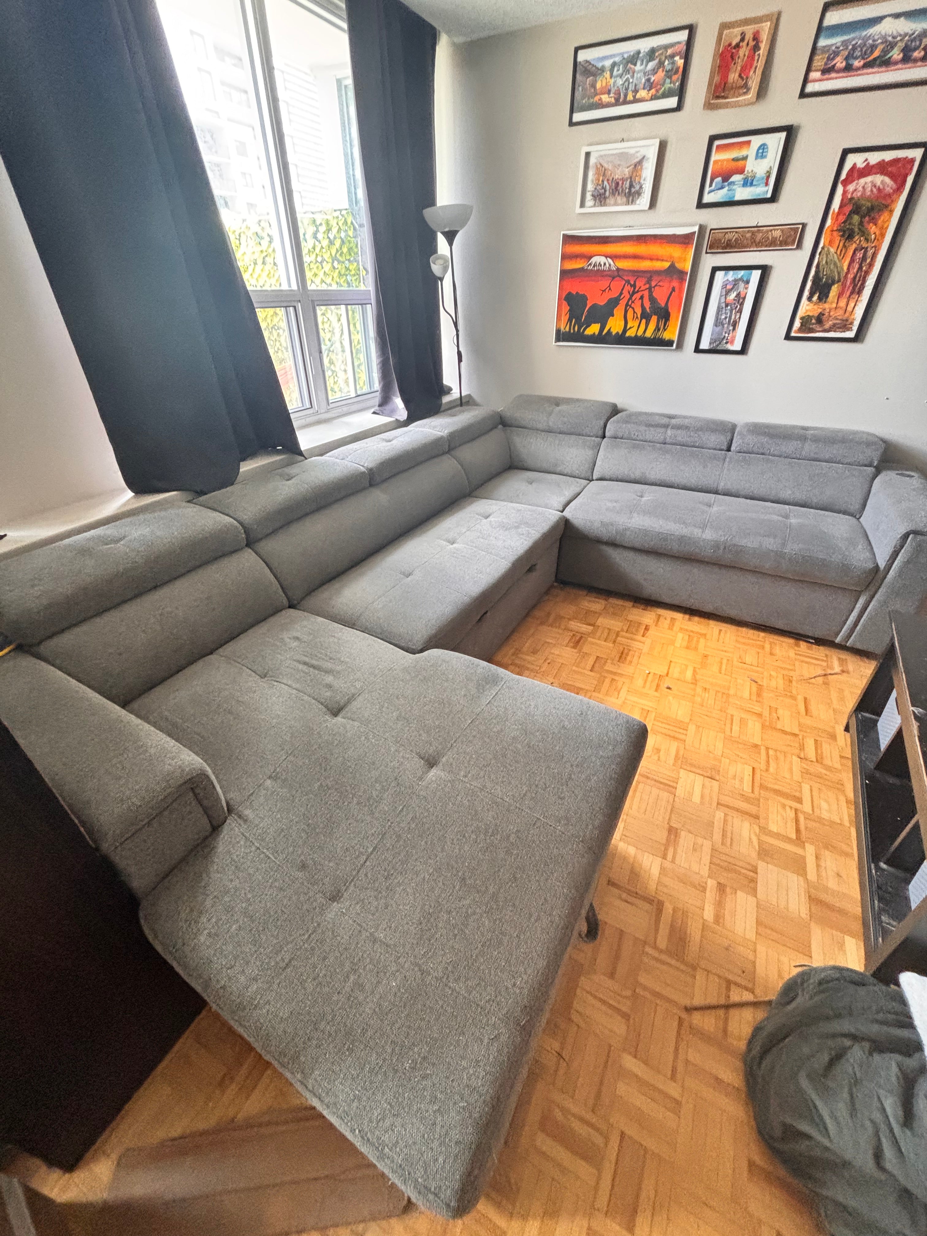 4x3 sectional pull out sofa with storage