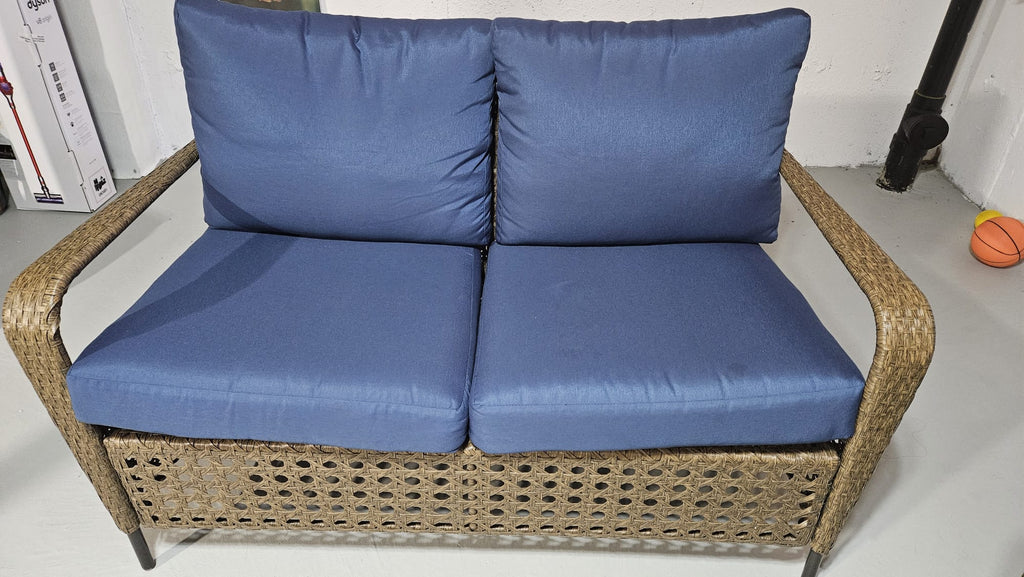 outdoor all-weather wicker patio loveseat sofa