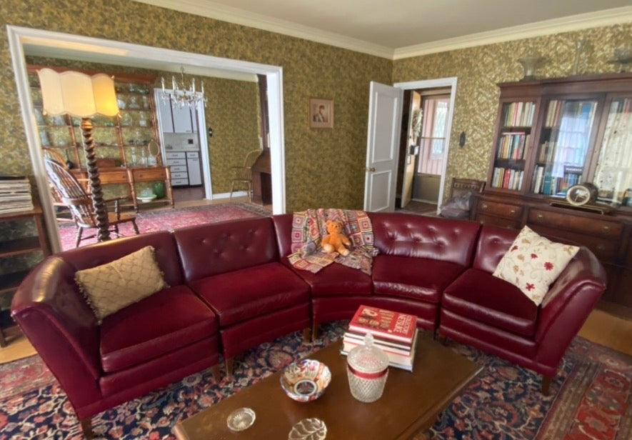 4 piece custom vintage leather sectional