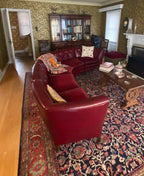 4 piece custom vintage leather sectional