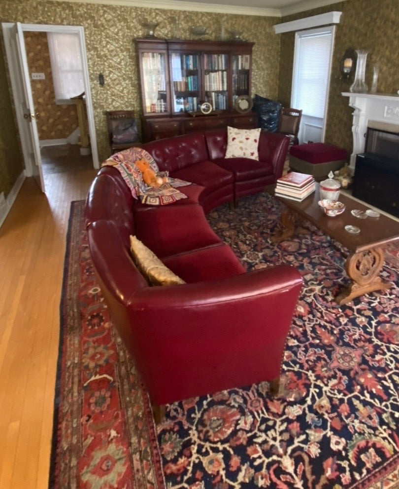 4 piece custom vintage leather sectional