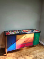 Mid-century modern unique Cubism inspired dresser