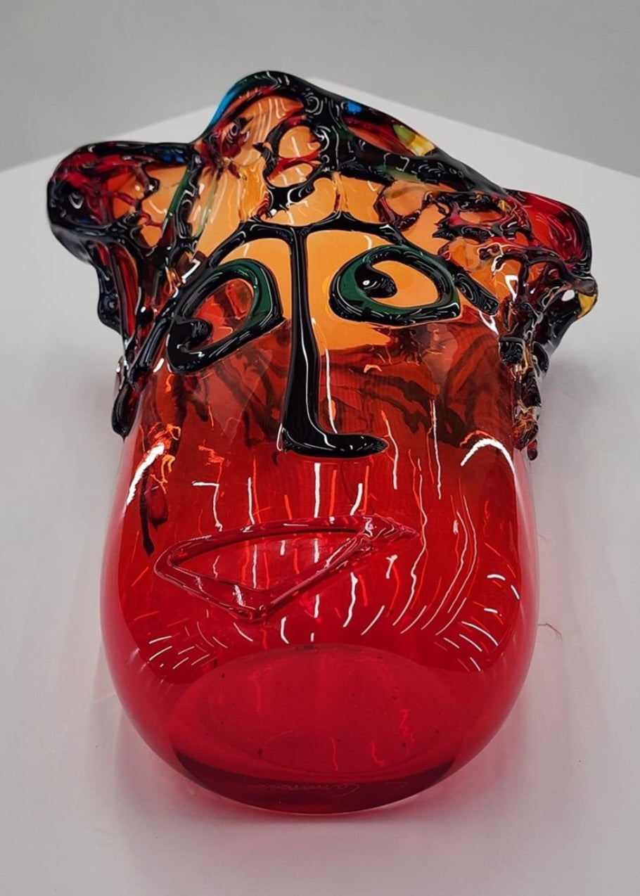 Murano artglass Cubism Picasso face vase