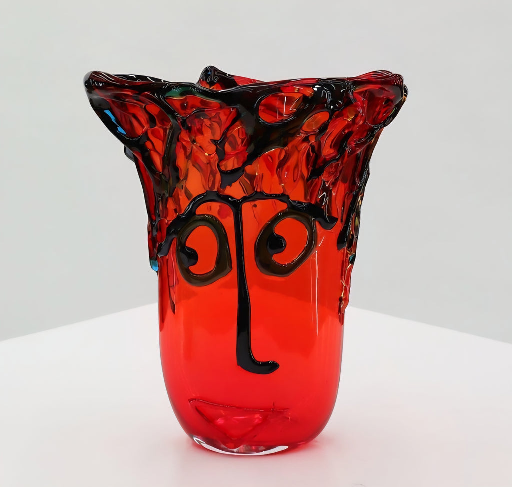 Murano artglass Cubism Picasso face vase