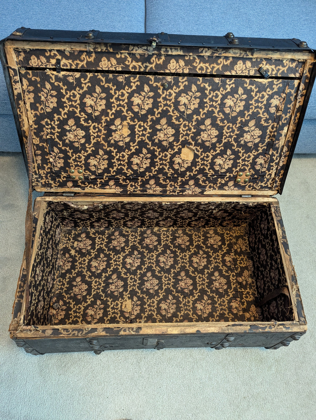 Antique leather trunk