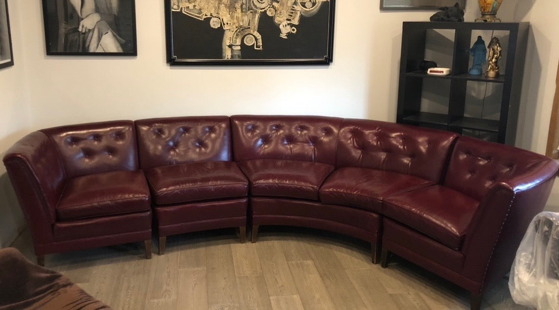 4 piece custom vintage leather sectional