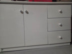 Vintage 80s Postmodern White Modular Credenza Set (2 Pieces)