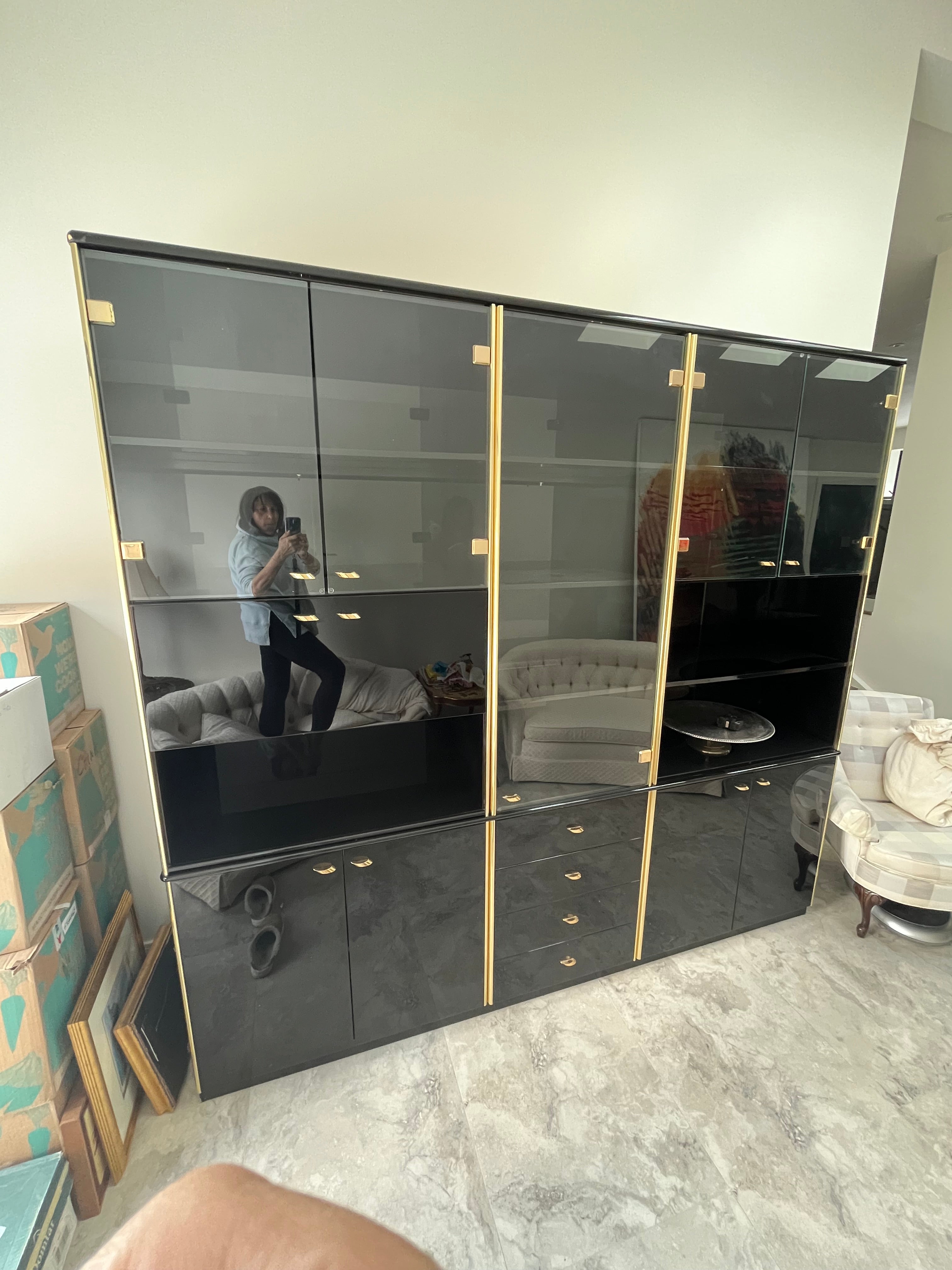 Black Laquer wall unit