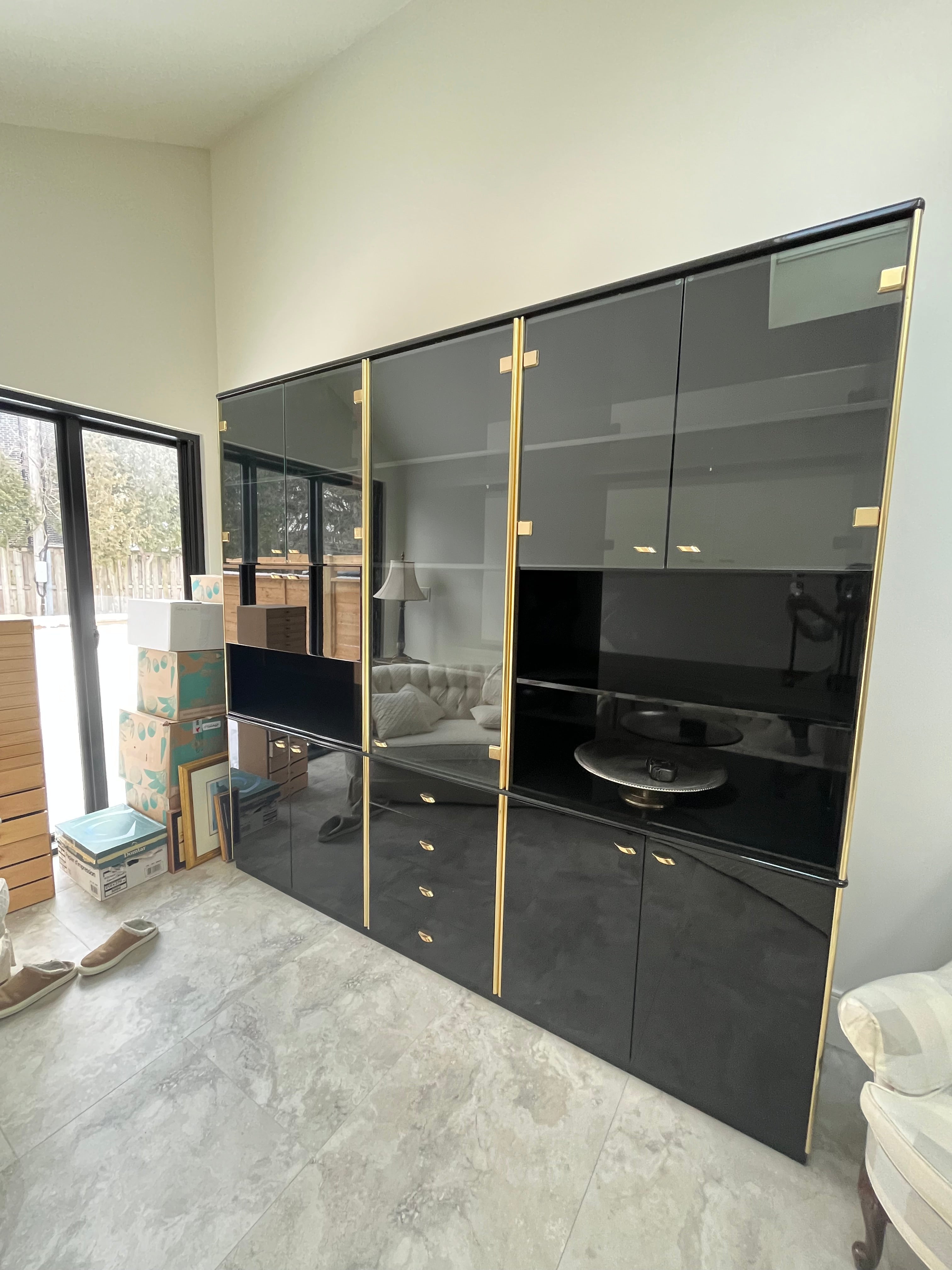 Black Laquer wall unit