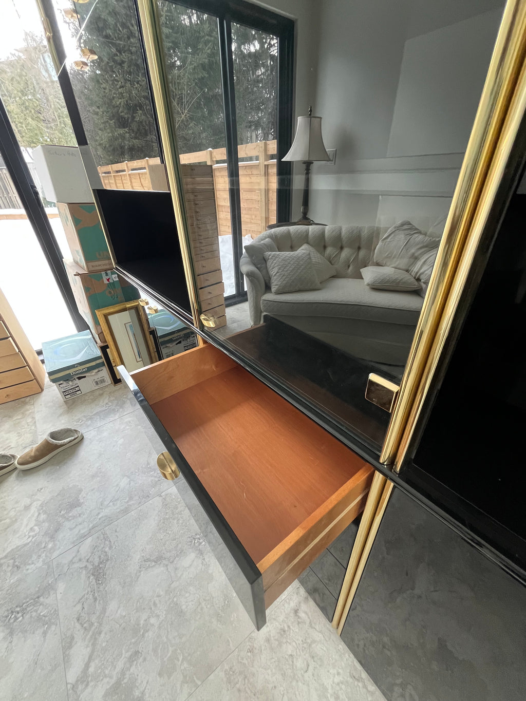 Black Laquer wall unit