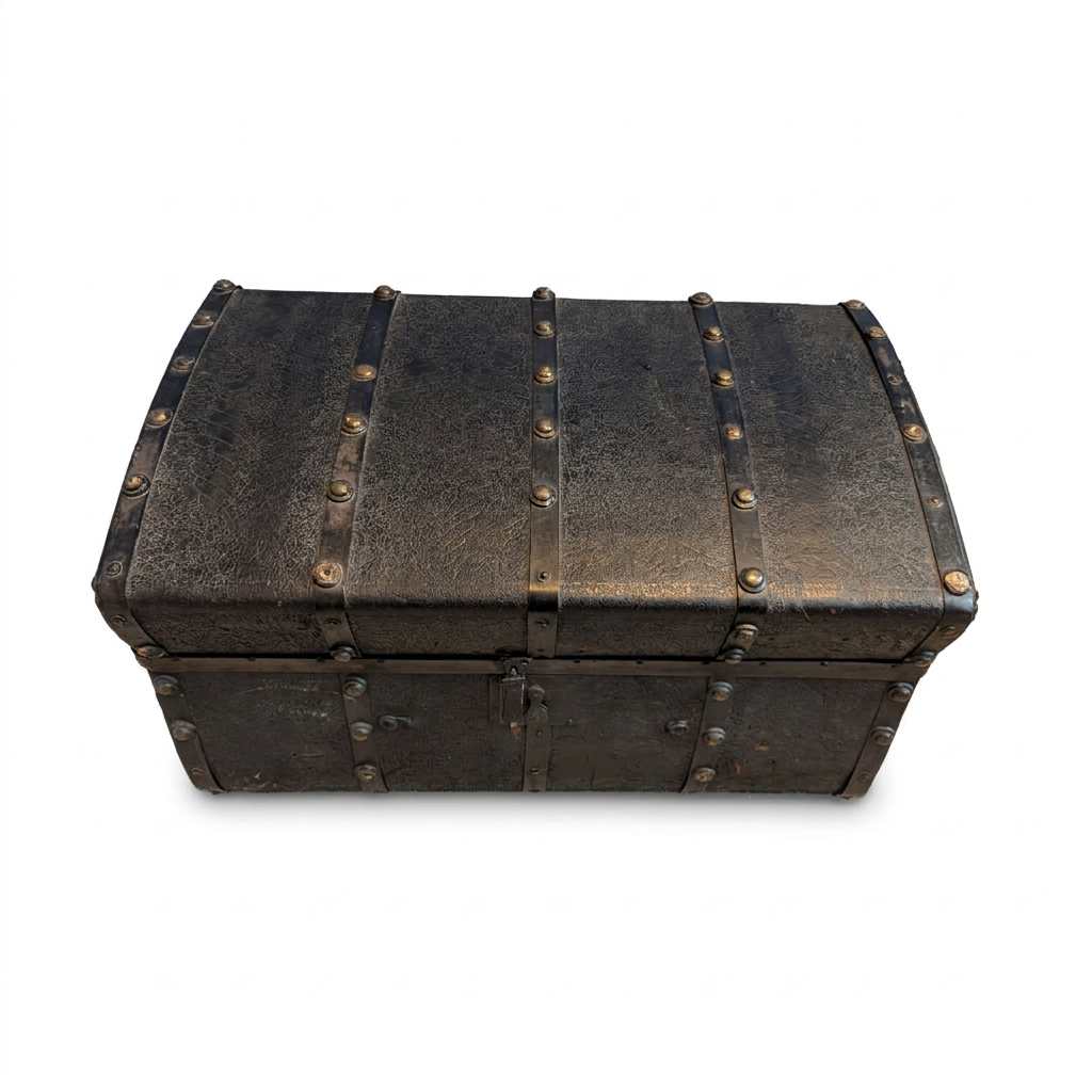 Antique Leather Travel Trunk