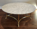 Magnificent rare Labarge solid brass & real marble coffee table