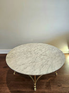 Magnificent rare Labarge solid brass & real marble coffee table