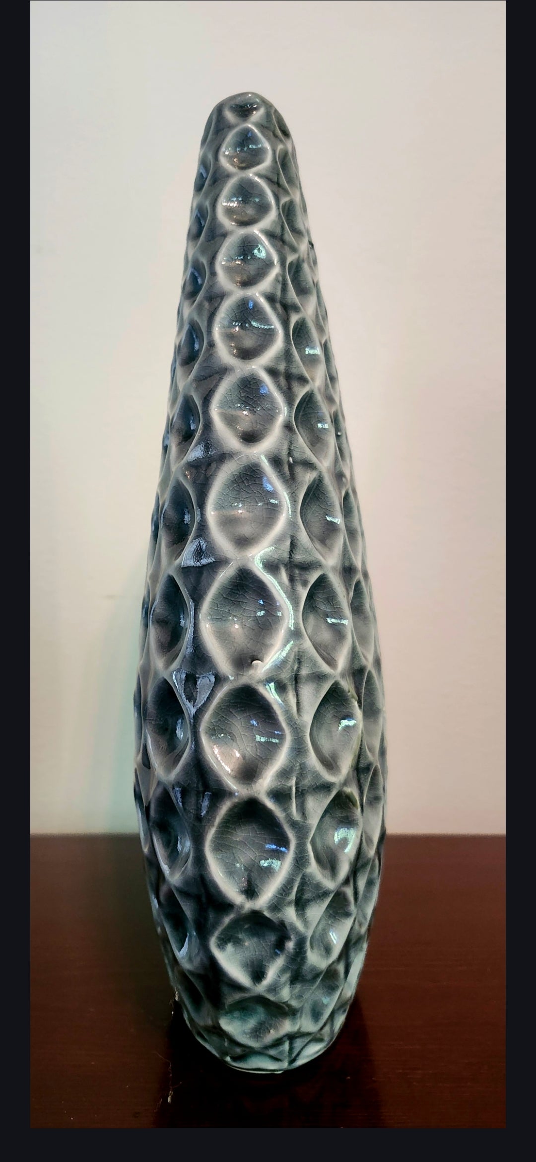 Mid-century modern vintage glazed ceramic vase