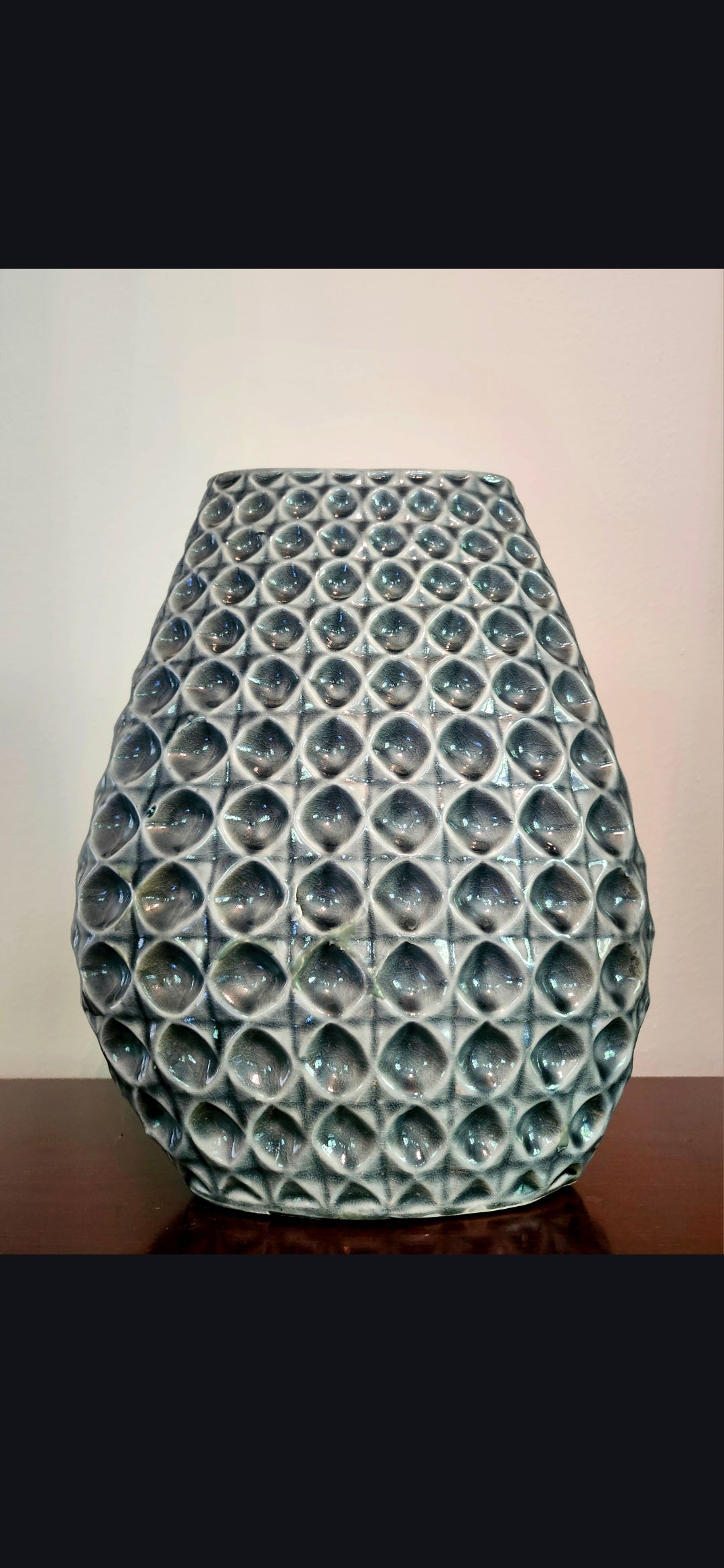 Mid-century modern vintage glazed ceramic vase