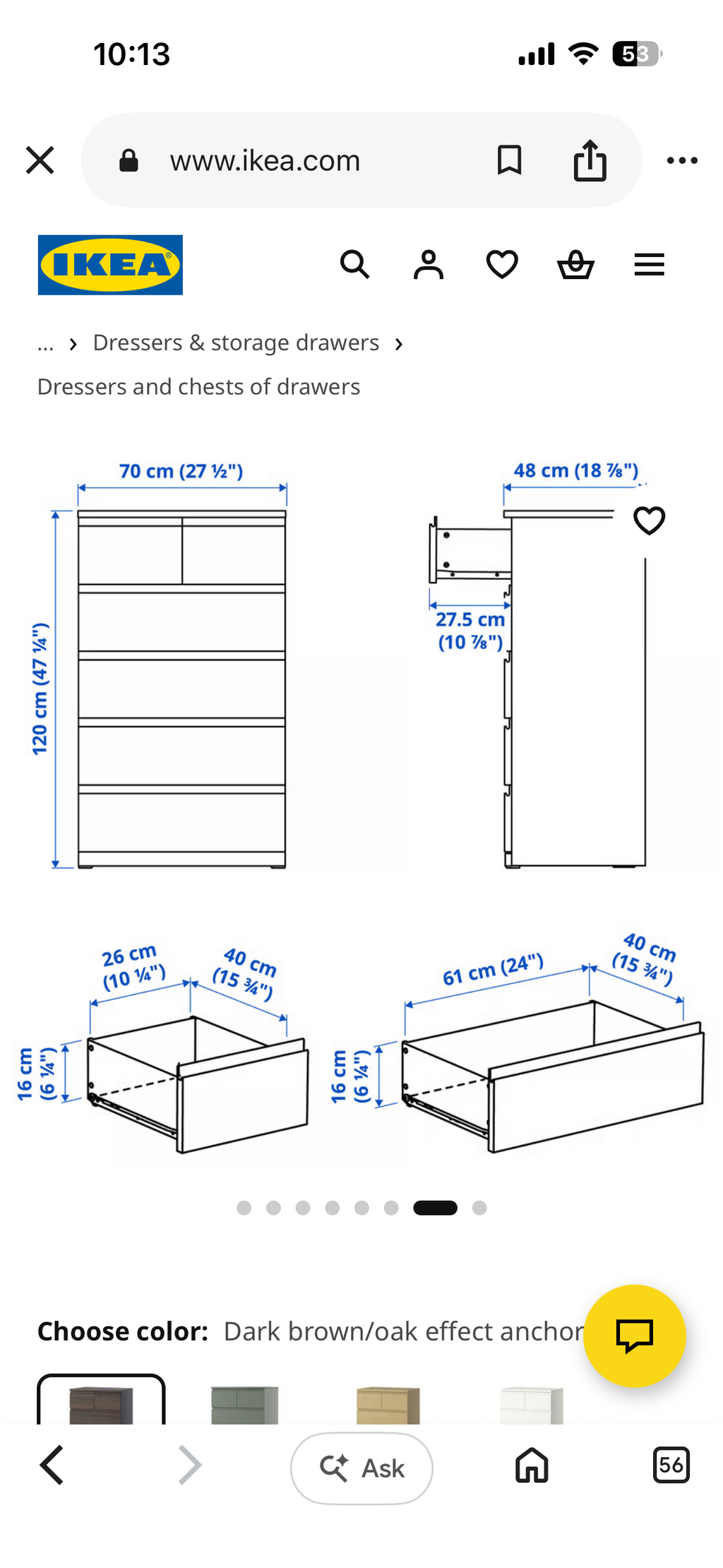 IKEA STORKLINTA 6-Drawer Dresser