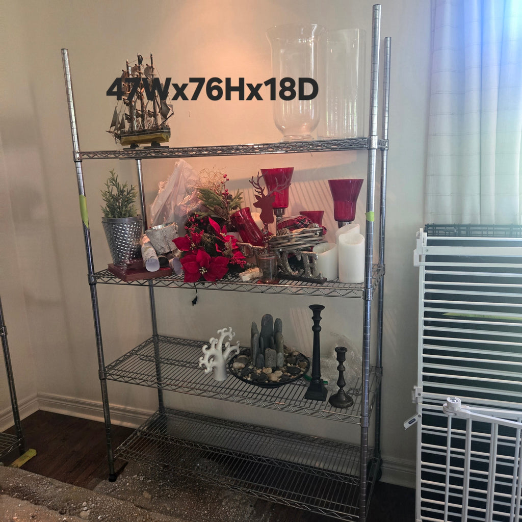 4-Tier Chrome Wire Shelving Unit / Storage Rack (1 of 3)