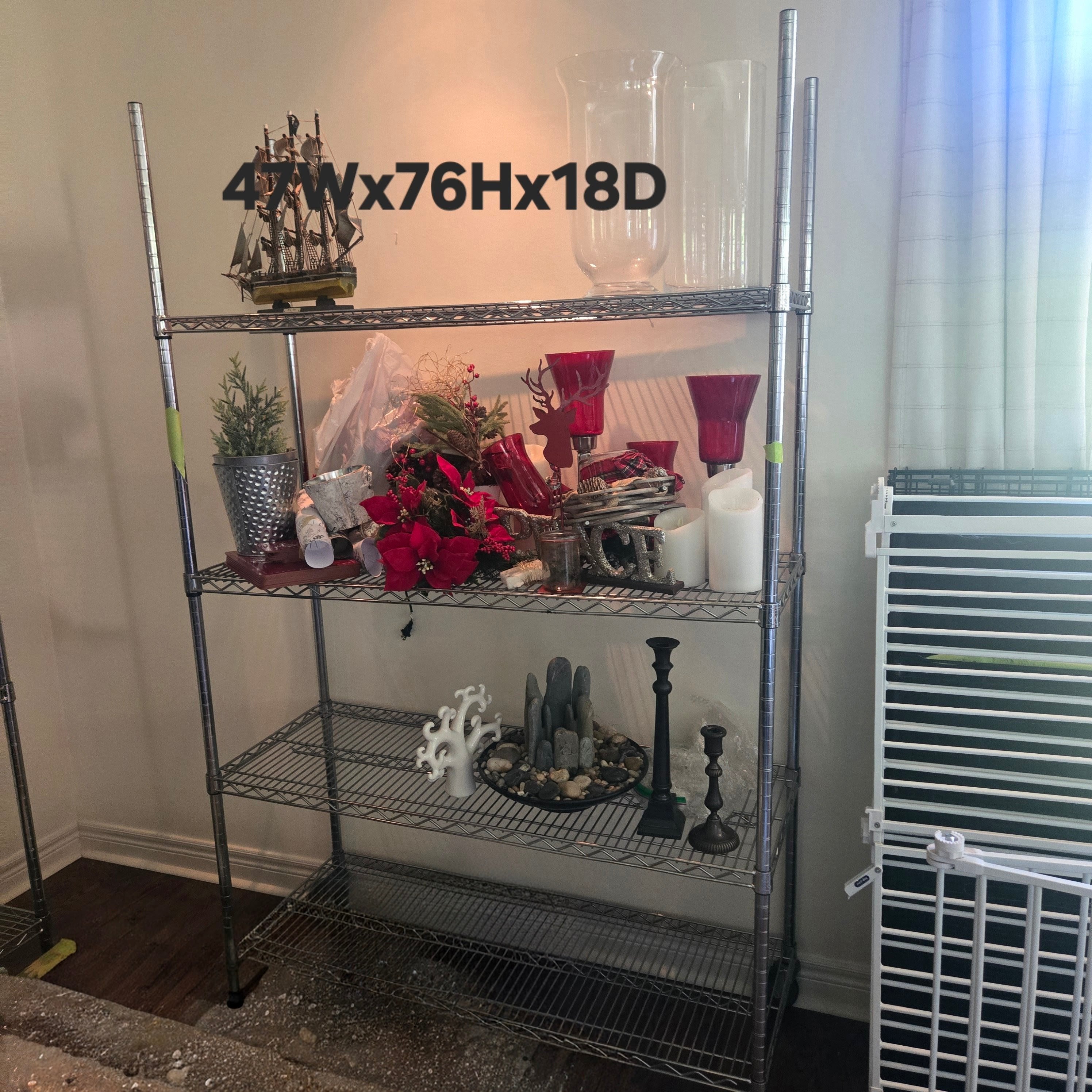 4-Tier Chrome Wire Shelving Unit / Storage Rack (1 of 3)