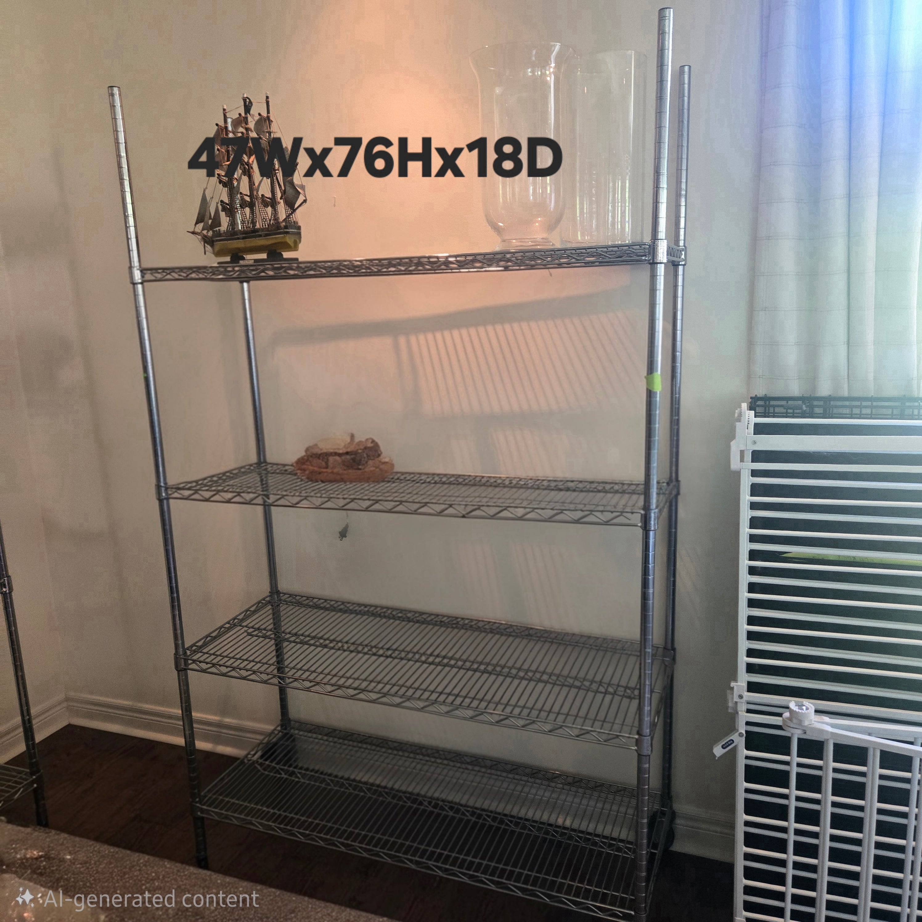 4-Tier Chrome Wire Shelving Unit / Storage Rack (1 of 3)