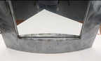 Brutalist mid-century modern industrial brushed steel mirror