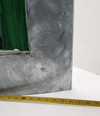 Brutalist mid-century modern industrial brushed steel mirror